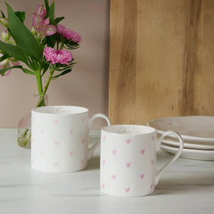 Hearts Fine bone china Mug Pink